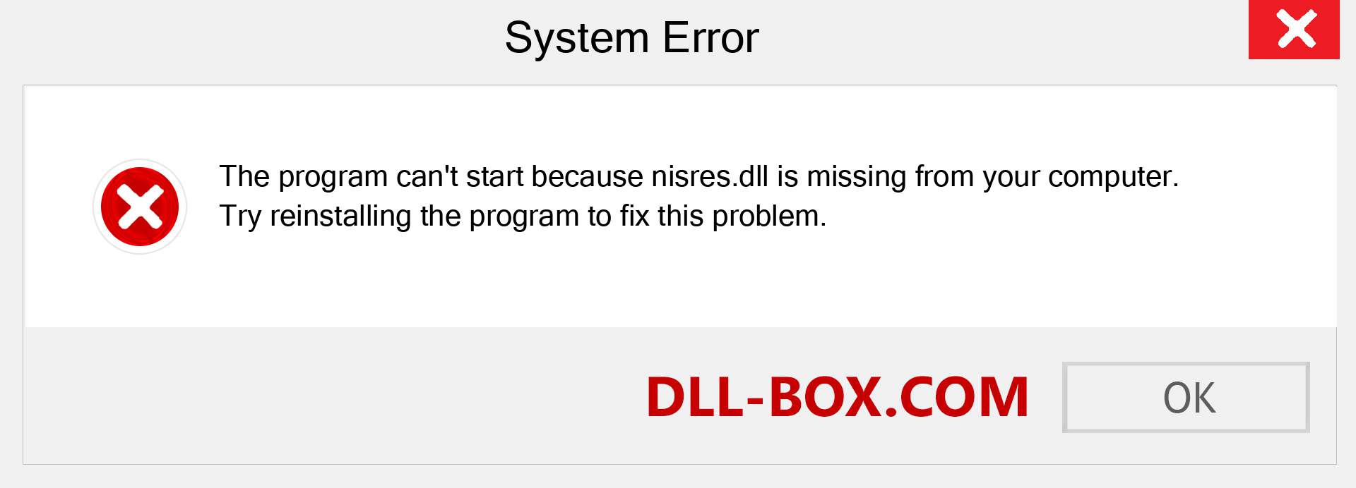  nisres.dll file is missing?. Download for Windows 7, 8, 10 - Fix  nisres dll Missing Error on Windows, photos, images